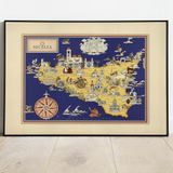 İtalya, Sicilya Dekoratif Şehir Haritası Posteri 60x90 cm AMC388