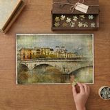 Italya Verona Ponte Pietra Köprüsü Nostaljik Fotoğraf Tasarımı 240 Parça Ahşap Puzzle Ahşap Kutuda MP00340