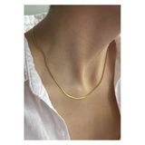 Italyan Gold Model Yassı Snake Yılan Kolye 316 L Çelik Erkek Kadın Zincir