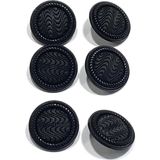 Italyan Hırka Yelek Düğmesi / Siyah / Kumaş Dokulu Parlak Kenarlı / 2 cm / 6’lı Set / ITL001