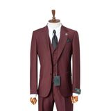 İTALYAN KESİM SLIM FIT BLAZER ERKEK TAKIM ELBISE BORDO