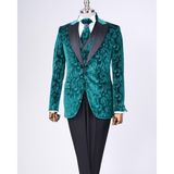 İtalyan kesim slim fit ceket yelek pantolon damatlık set yeşil T12520