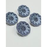 Italyan Model Trenckot, Kaban Ve Mont Dugmesi Takimi 4Lu Set Indigo 2,7 Cm