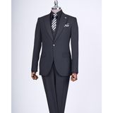 Italyan Stil Ceket Yelek Pantolon Takım Elbise Siyah T12803 - 46