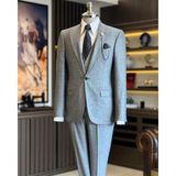 İtalyan Stil Ceket Yelek Pantolon Takım Elbise Siyah T12863 - 46