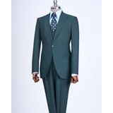 Italyan Stil Ceket Yelek Pantolon Takım Elbise Yeşil T12807 - 48