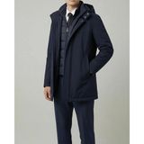 Italyan Stil Kapitone Çıt Çıtlı Çıkma Yakalı Erkek Mont Lacivert T14788 - XL