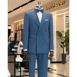Italyan Stil Kruvaze Ceket Pantolon Takım Elbise Petrol T14194 - 50