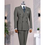 Italyan Stil Kruvaze Ceket Pantolon Takım Elbise Yeşil T14085 - 52