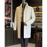 Italyan Stil Mevsimlik Erkek Trençkot Mont Bej T7986 - 2XL