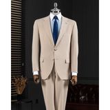 Italyan Stil Slim Fit 4 Drop Ceket Pantolon Takım Elbise Bej T14325 - 54