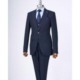 Italyan Stil Slim Fit 8 Drop Ceket Yelek Pantolon Takım Elbise Lacivert T13359 - 46