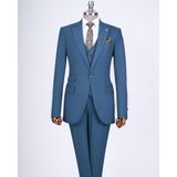 Italyan Stil Slim Fit 8 Drop Ceket Yelek Pantolon Takım Elbise Yeşil T12631 - 48