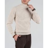 Italyan Stil Slim Fit Balıkçı Yaka Triko Erkek Kazak Gri T13227