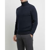 Italyan Stil Slim Fit Boğazlı Erkek Triko Kazak Lacivert T13006