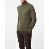 Italyan Stil Slim Fit Boğazlı Erkek Triko Kazak Yeşil T10642
