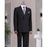 Italyan Stil Slim Fit Ceket Pantalon Takım Elbise Siyah T14379 - 46