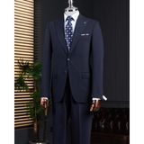 İtalyan stil slim fit ceket pantolon takım elbise lacivert T14009 - 58