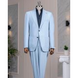 Italyan Stil Slim Fit Ceket Pantolon Takım Elbise Mavi T14540 - 50