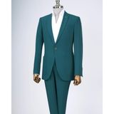 İtalyan Stil Slim Fit Ceket Pantolon Takım Elbise Yeşil T12514 - 50