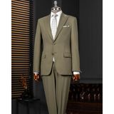 İtalyan stil slim fit ceket pantolon takım elbise yeşil T14006 - 56
