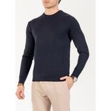 Italyan Stil Slim Fit Erkek Bisiklet Yaka Triko Kazak Lacivert T13120 - XL