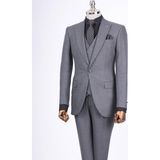 Italyan Stil Slim Fit Erkek Ceket Yelek Pantolon Takım Elbise Antrasit T13460 - 48