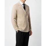 Italyan Stil Slim Fit Erkek Kruvaze Düğmeli Hırka Bej T14840 - 2XL