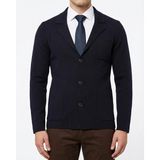 Italyan Stil Slim Fit Erkek Mono Yaka Düğmeli Hırka Lacivert T14843 - 2XL