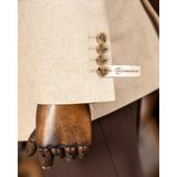 Italyan Stil Slim Fit Erkek Mono Yaka Keten Karışım Ceket Bej T20083-09 - 50