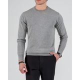 Italyan Stil Slim Fit Erkek Yarım Boğazlı Triko Kazak Gri T13117