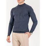 Italyan Stil Slim Fit Erkek Yarım Boğazlı Triko Kazak Lacivert T13116