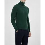 Italyan Stil Slim Fit Fitilli Erkek Triko Kazak Yeşil T13271