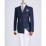 Italyan Stil Slim Fit Kadife Erkek Tek Ceket Lacivert T13182 - 48