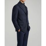 Italyan Stil Slim Fit Kapitone Düğmeli Çıkma Yakalı Erkek Mont Lacivert T14771 - 3XL
