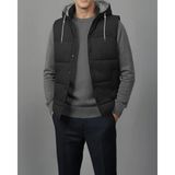 Italyan Stil Slim Fit Kapüşonlu Kapitone Erkek Şişme Yelek Siyah T14723 - 2XL