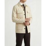 Italyan Stil Slim Fit Kaşe Erkek Mont Bej T13527 - 56