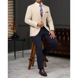 Italyan Stil Slim Fit Kombin Takım Elbise Bej T13927 - 50