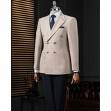 Italyan Stil Slim Fit Kruvaze Erkek Tek Ceket Vizon T14278 - 58