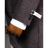 Italyan Stil Slim Fit Kruvaze Kaşe Yan Cepli Erkek Kaban Bordo T15032 - 54