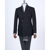 Italyan Stil Slim Fit Kruvaze Sivri Yaka Erkek Ceket Siyah T13290 - 46