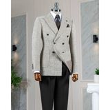 Italyan Stil Slim Fit Kruvaze Torba Cep Erkek Ceket Camel T11257 - 48