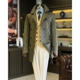 İtalyan stil slim fit mevsimlik erkek trençkot mont Yeşil T4976 - XL