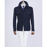 Italyan Stil Slim Fit Mevsimlik Kaşe Erkek Mont Lacivert T13519