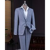 Italyan Stil Slim Fit Mono Yaka Ceket Pantolon Takım Elbise Lacivert T14369 - 46