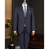 Italyan Stil Slim Fit Mono Yaka Ceket Pantolon Takım Elbise Lacivert T14749 - 52