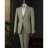 Italyan Stil Slim Fit Mono Yaka Erkek Ceket Haki T13790 - 52