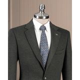 Italyan Stil Slim Fit Mono Yaka Yün Karışımlı Erkek Tek Ceket Haki T14814 - 56