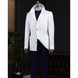 Italyan Stil Slim Fit Spor Erkek Ceket Ekru T13748 - 56