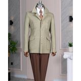 Italyan Stil Slim Fit Spor Erkek Ceket Haki T13747 - 54